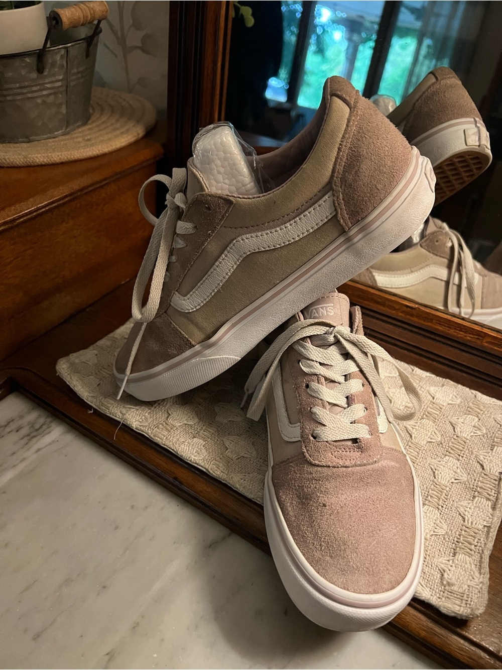 VANS OFF THE WALL Classic Old Skool Low Top Sneakers Purple White Women's Sz 8.5